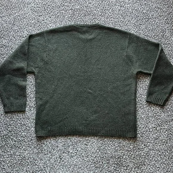 Jcrew Green 100% Wool Sweater Mens XL Preppy Urban Fashion Winter Gorpcore - Picture 3 of 6